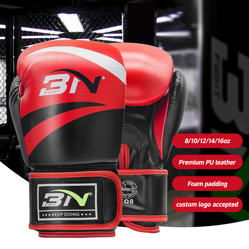 BN Sports Discount PU Leather Professional UFC Boxing Gloves Custom Logo Muaythai MMA Mexican Boxing Gloves 16oz