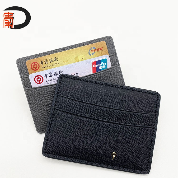 2021 Amazon Горячая продажа кожаный держатель для карт RFID Блокировка банковский кошелек кредитное имя держатель для карт с коробкой
