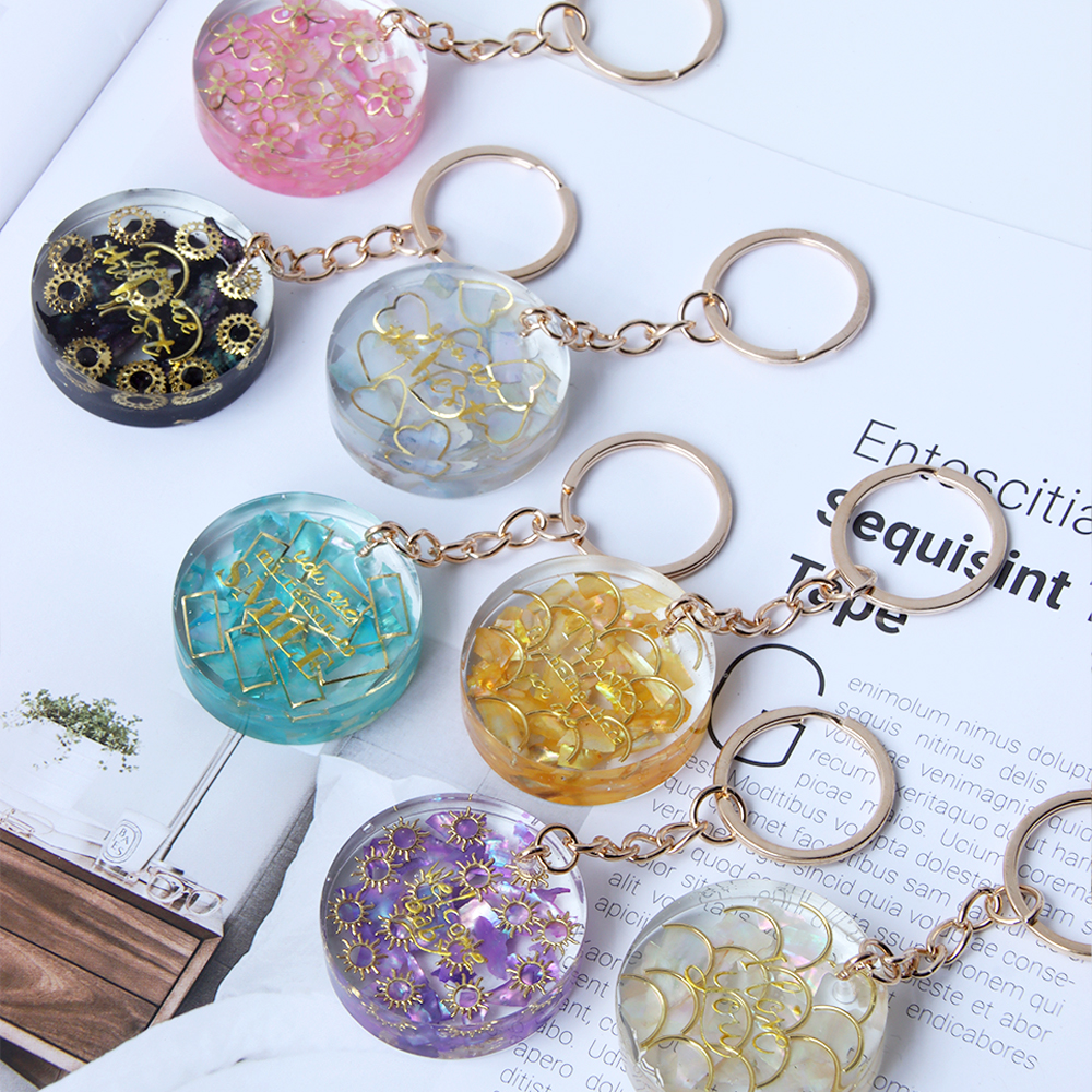 Timesrui Keychain Silicone Mold Round Keychain Pendant Epoxy Resin Mold Casting Mold With Holes For DIY Key Accessaries Crafts