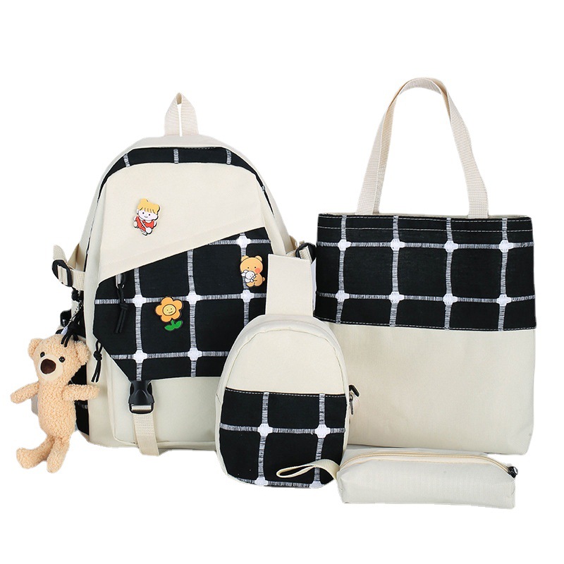 2024 cheap stock fashion purses handbags set school shopping bags 4 pieces junior student book bags backpack set