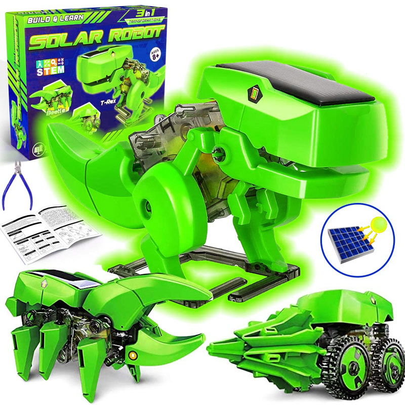 Educational Toys Science Kit 3 in 1 Solar Dinosaur Robot Desk STEM Robots For Kids