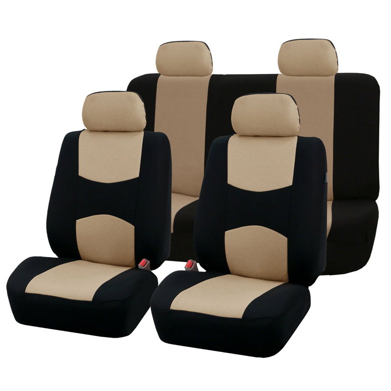 Embroidery Car Seat Covers Set Universal Fit Most Cars Covers with Tire Track Detail Styling Car Seat Protector