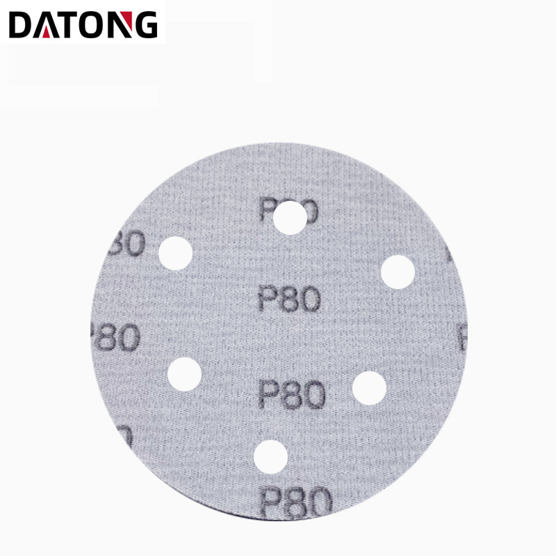 Оптовая продажа, высококачественные абразивы Datong, наждачная бумага, 5 дюймов, 6 отверстий, зернистость 80, круглый керамический фиолетовый шлифовальный диск для металла и дерева