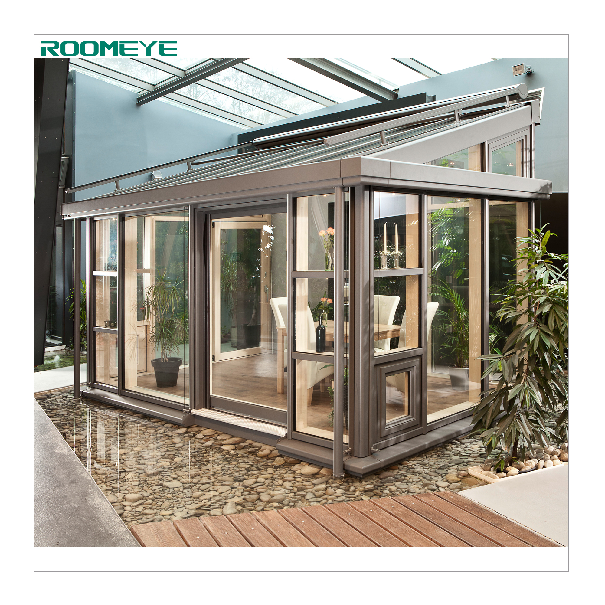 Wood Aluminum Wintergarden Glass Sunroom