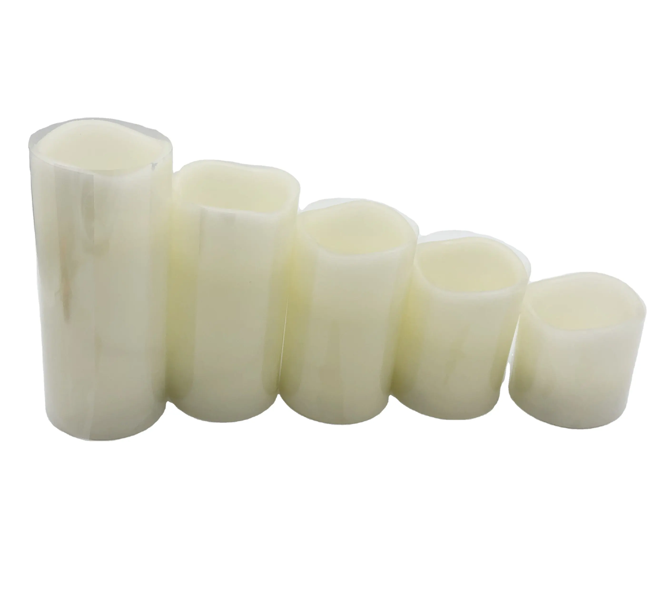 Flameless Led Candle Sets 2021 New Arrivals Garden Long And Thin Cylindrical Ivory LED Flameless Candle 5 Sets