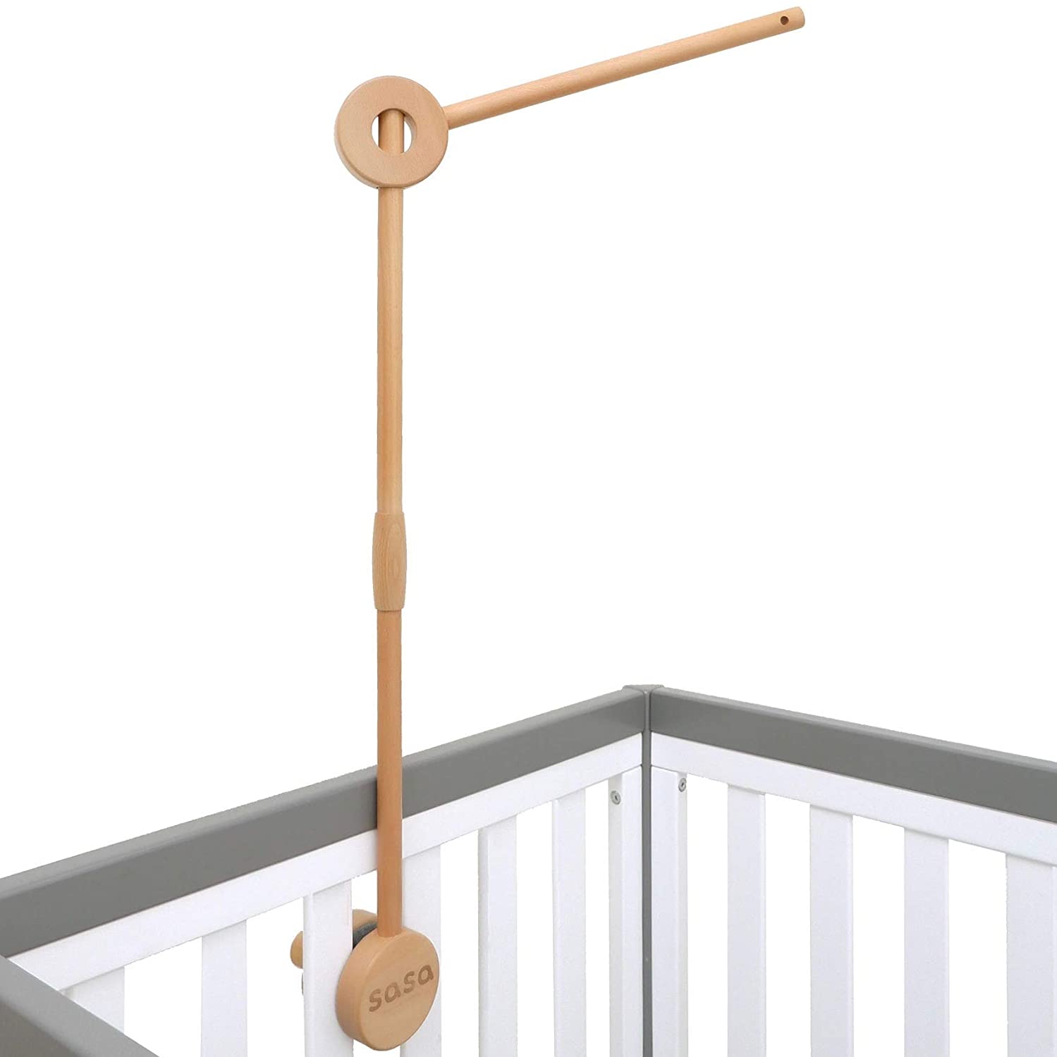 amazon new popular nordic silicone pad nursery wooden stand adjustable mobile bracket wood baby arm mobile holder