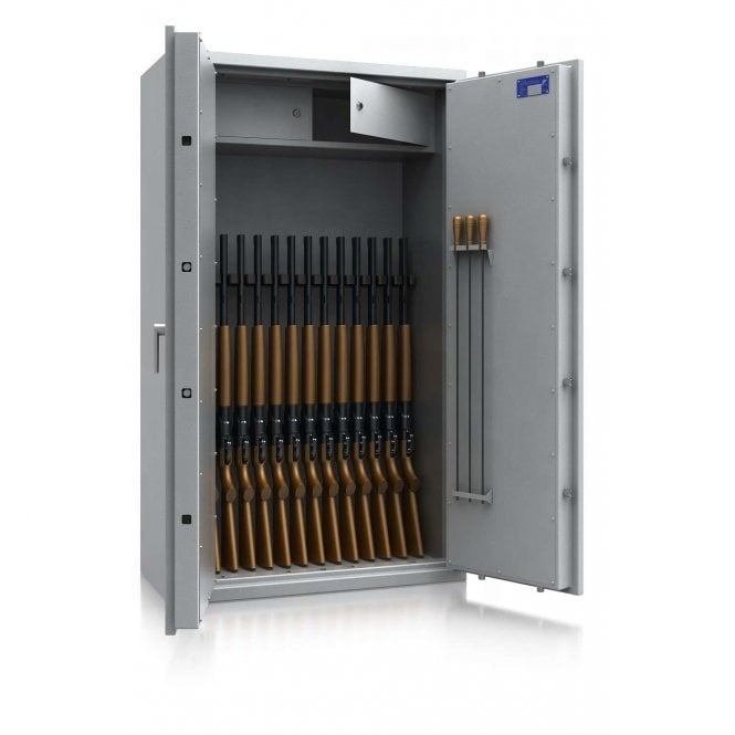 Secure steel Gun Cabinet Holds 6 Rifles and Includes A Heavy Duty Safe Stores Rifles locker 18 Gun Cabinet