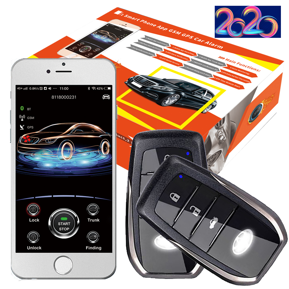 Оптовая продажа Cardot Gps Gsm запуск двигателя остановка умный Pke бесключевой доступ дистанционный стартер автомобиля + сигналы тревоги