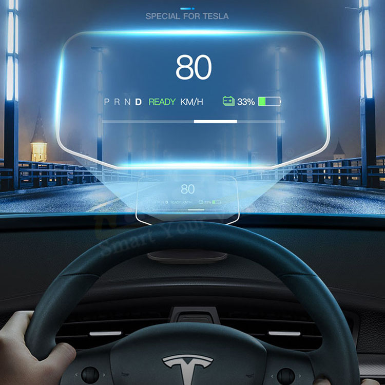 Автомобильный проектор hud Дисплей obd gps температура проектор hud сигнал скорости напряжения цифровой дисплей для приборной панели tesla модель y/модель 3
