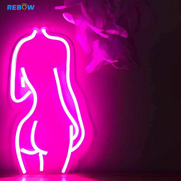 Акриловая неоновая вывеска Rebow, хорошая вибрация, татуировка, пиво, живые Nudes