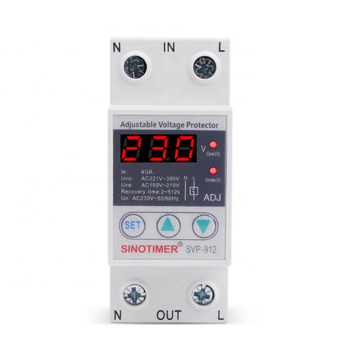 SVP-912 63A 220V din-рейку Регулируемый восстановление повторно перенапряжения и под напряжением защитное устройство протектор