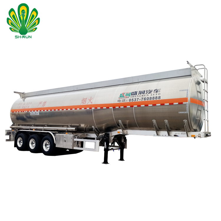 3 compartments 42000 liters liquid fuel tanker semi trailer aluminum alloy oil tank trailer