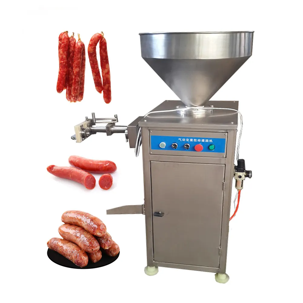 Горячая Распродажа, машина для наполнения и подвязки мяса, промышленный пневматический 304 Электрический колбасный шприц из нержавеющей стали
