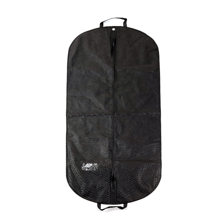 Custom logo foldable waterproof non woven garment bag suit cover with clear window