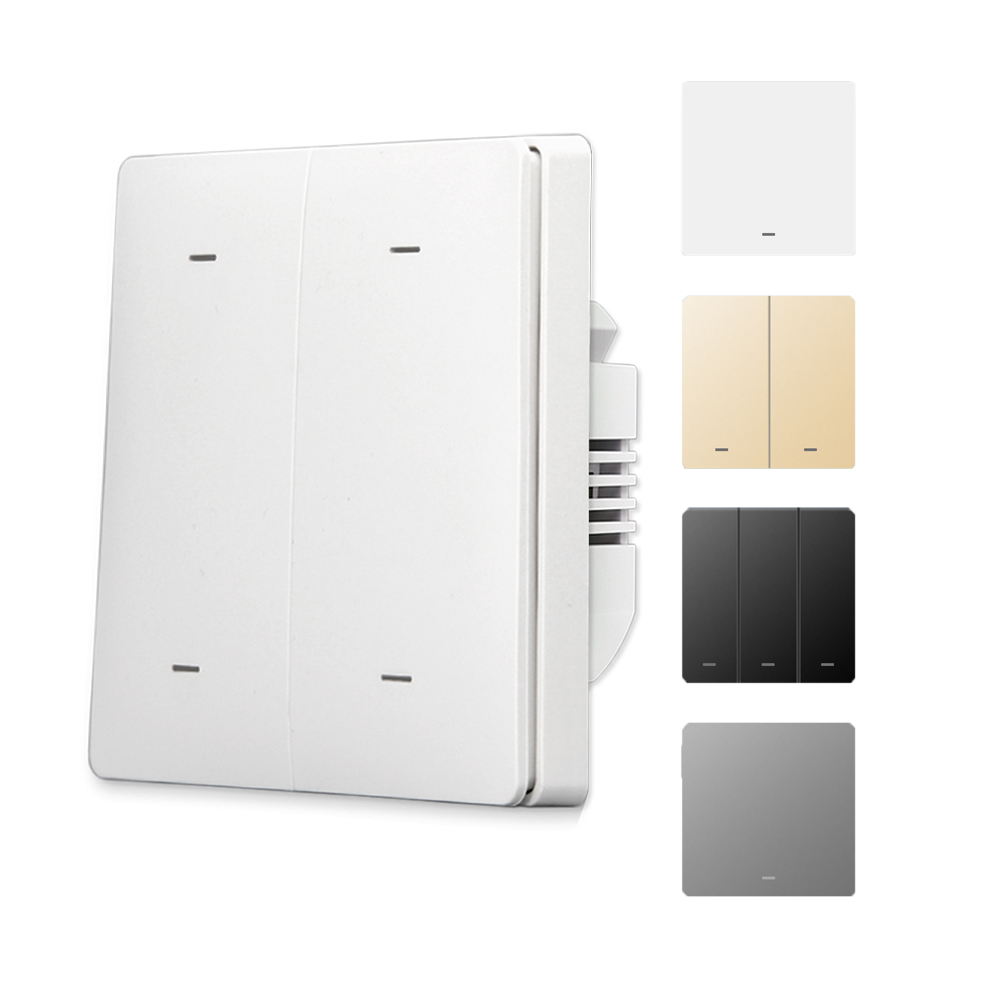 4 Gang WiFi настенный выключатель, не работает нейтрально с Tuya Smart Life Alexa Google Home 1/2/3/4 Gang кнопочные переключатели