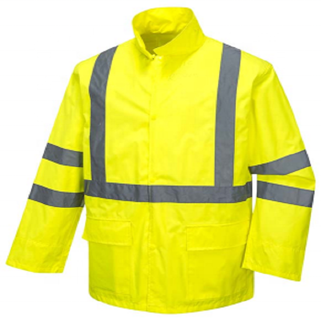 150 Polyester Denier with PU Coating outdoor traffic waterproof reflective jacket high visibility rainwear jacket