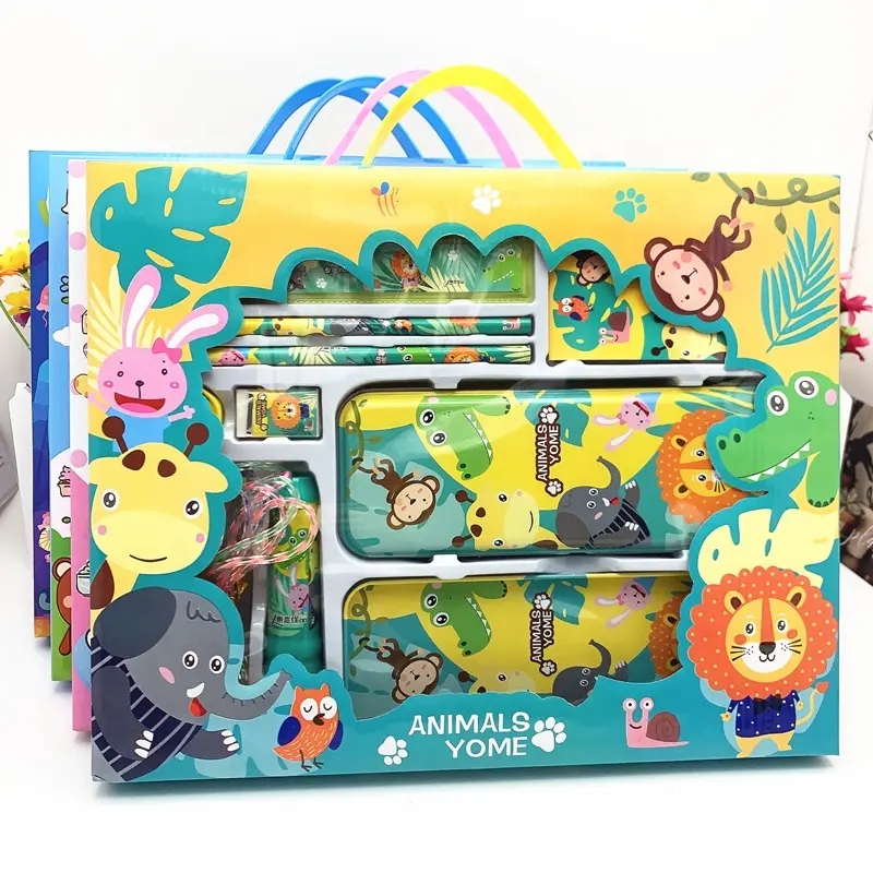 Wholesale back to school children gift supplies cartoon stationery set