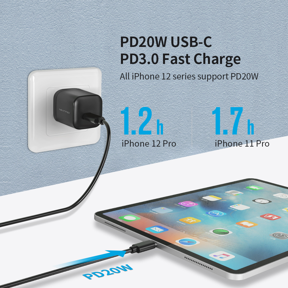 Оптовая продажа, оригинальное быстрое настенное зарядное устройство PD 20W для iPhone 12 GaN 20W Type C, зарядное устройство для мобильного телефона