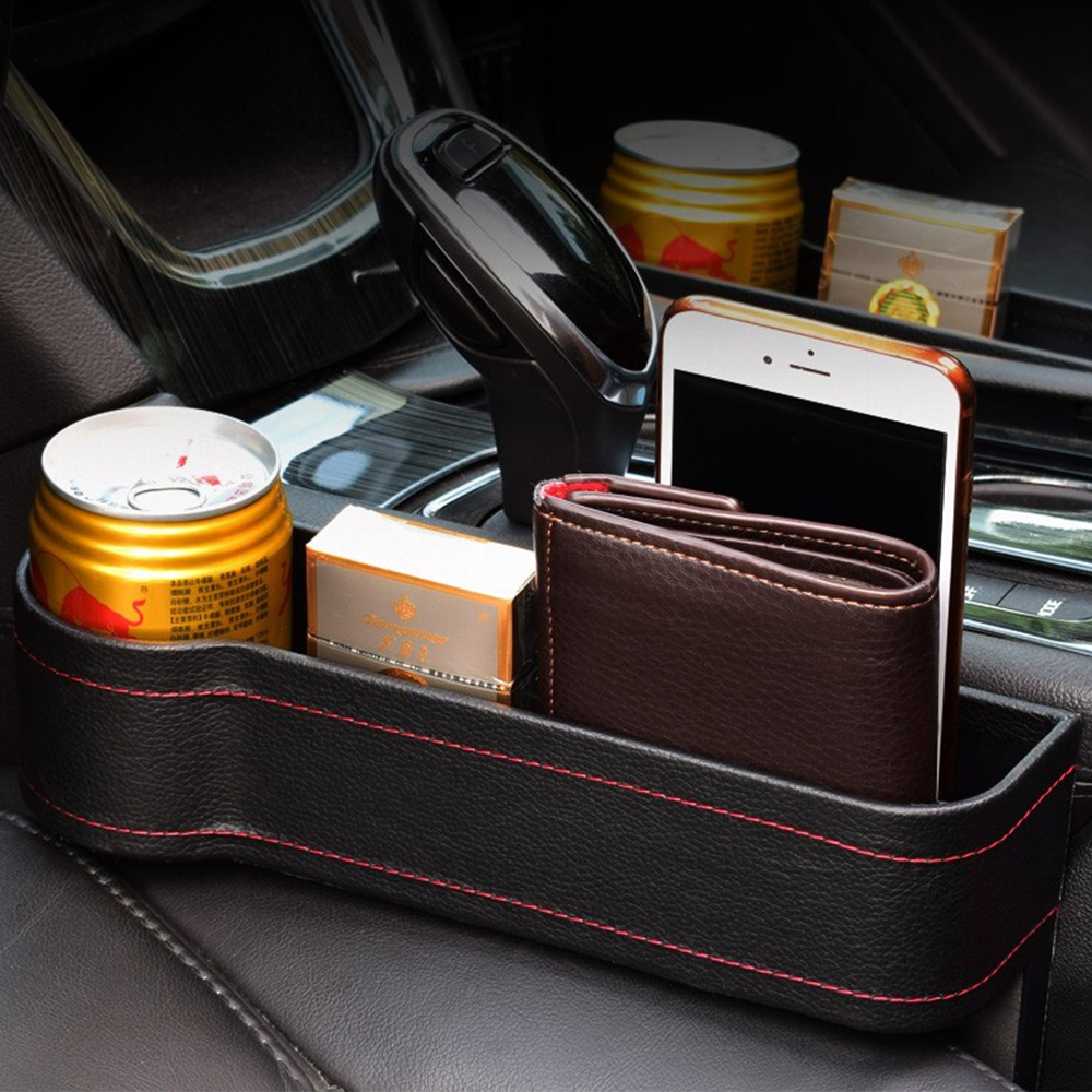 car seat gap filler organizer armrest Front console Pocket side storage box pu leather between sear bolsillos para auto