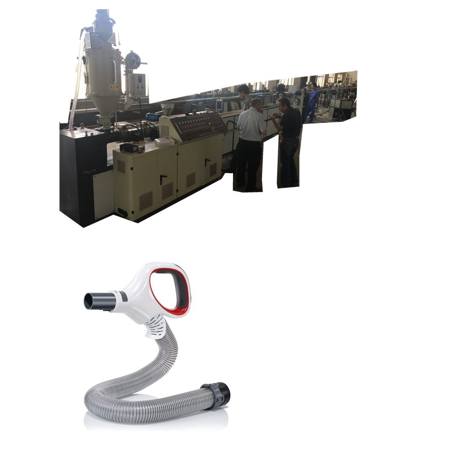Pool cleaner corrugated pipe extruder