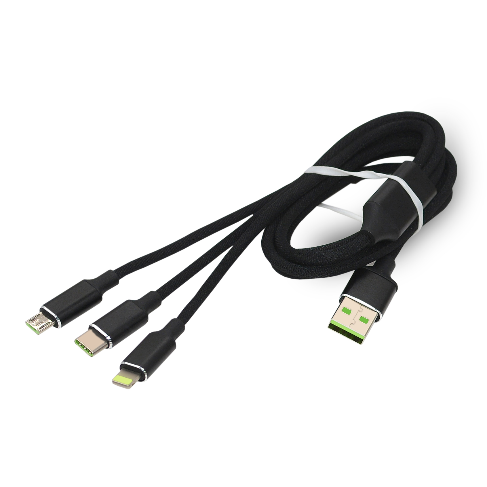 Плетеный популярная конкурентная цена 2.4A 8-контактный micro usb type-c с функцией быстрой зарядки для iPhone сматрфонов и 3 в 1 взаимный обмен данными между компьютером и периферийными устройствами Кабель зарядного устройства