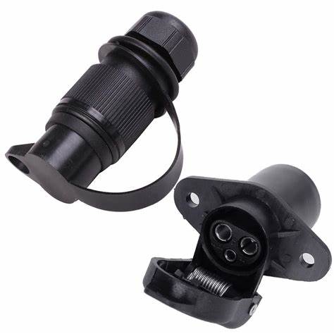 European Standard Auto Parts 3 Pin Plastic Trailer Plug and Socket 12V 3 Pin Trailer Connectors 3 way for Truck Connector