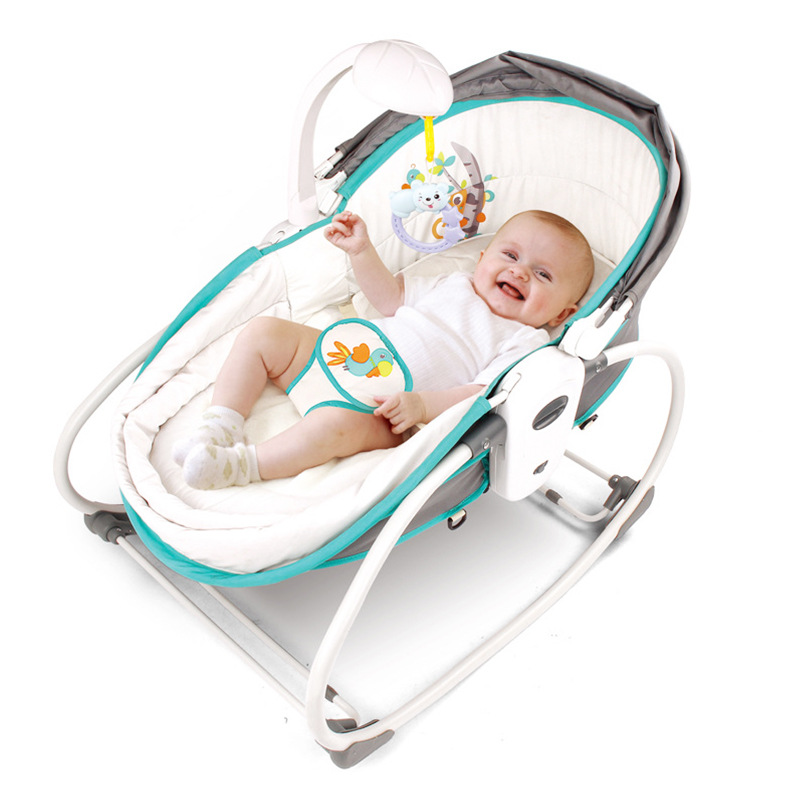 5 In 1 Smart Portable Newborn Rocking Chair Foldable Baby Rocking Bed Baby Cradle Bassinet 0-3 Years Old