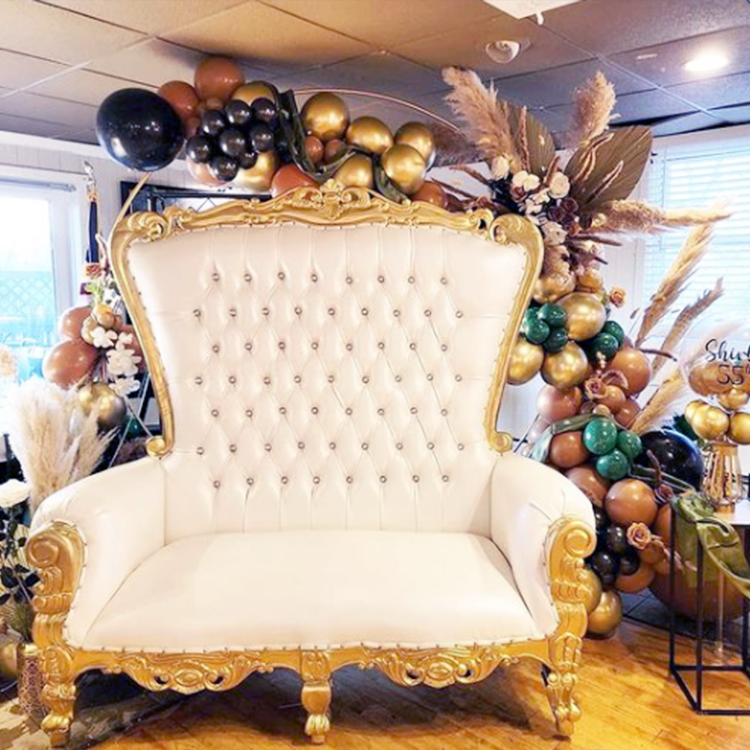 Loveseat белый и золотой стул престолов роскошный свадебный король