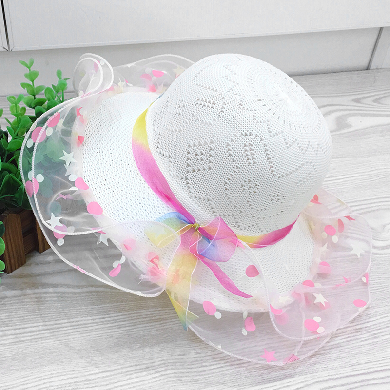Kids straw hat summer sunscreen baby summer straw hat custom
