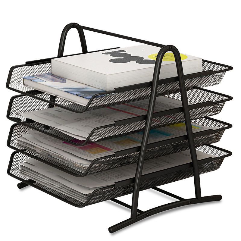 High Quality 4 Layer Mesh Desk Organizer Office A4 Paper Document File Tray
