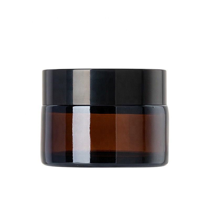 5-10-20-30-50-80g Wide Mouth Empty Amber Glass Cream Jar Cosmetic Packaging Wholesale