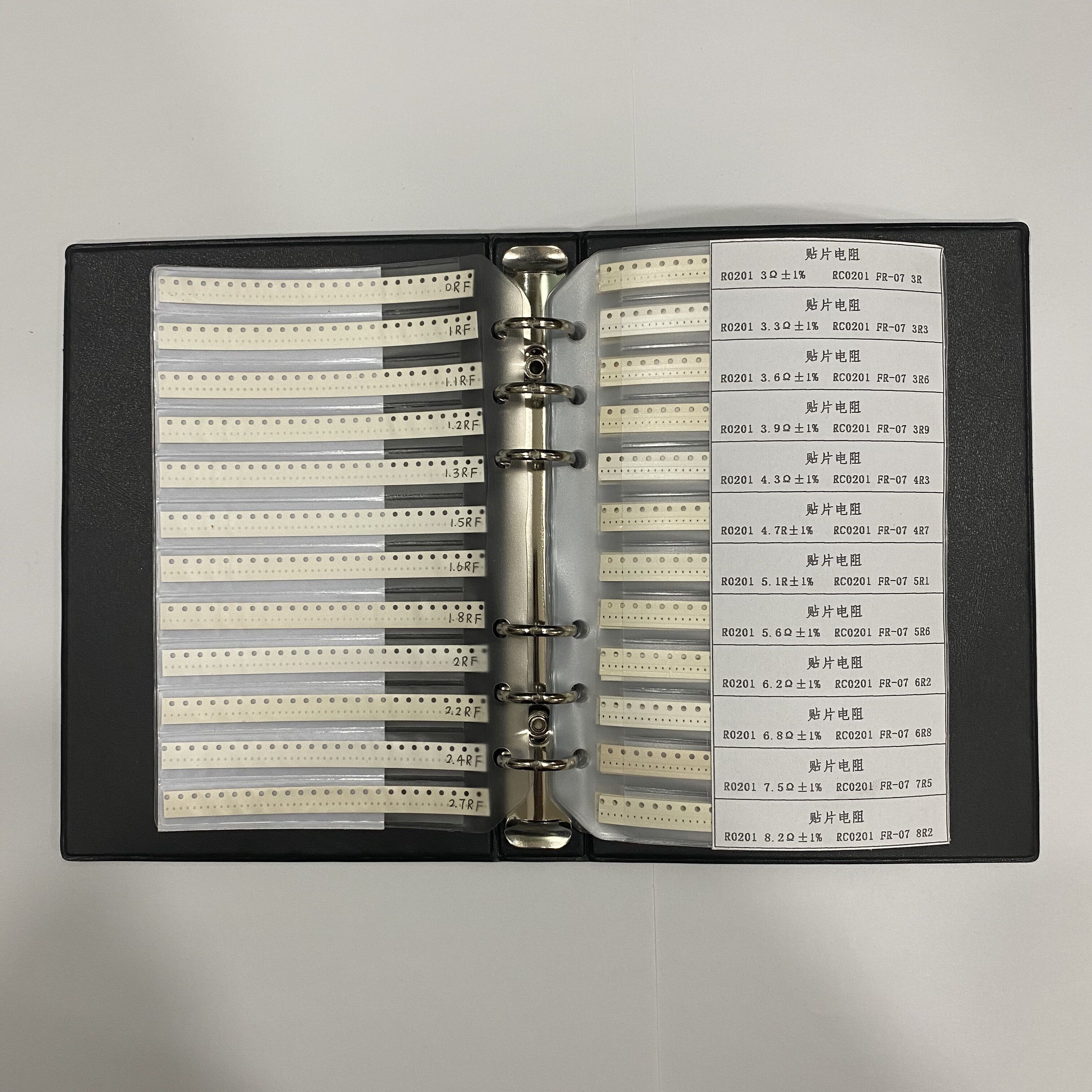 Resistor sample book 0201 series Resistor sample book 1/10w all series