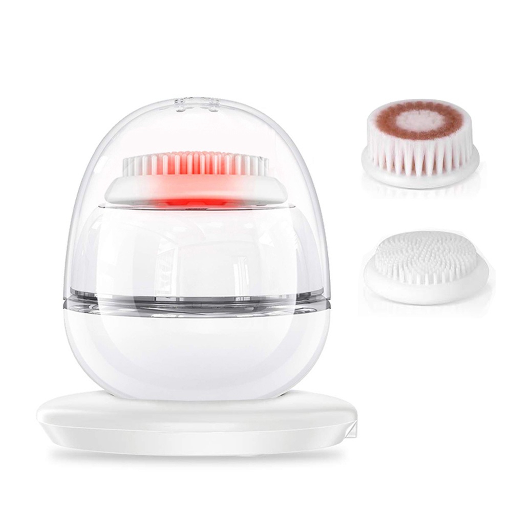 Waterproof sonic face cleaning brush portable electric ultrasonic facial cleansing brush light silicone facial cleansing brush