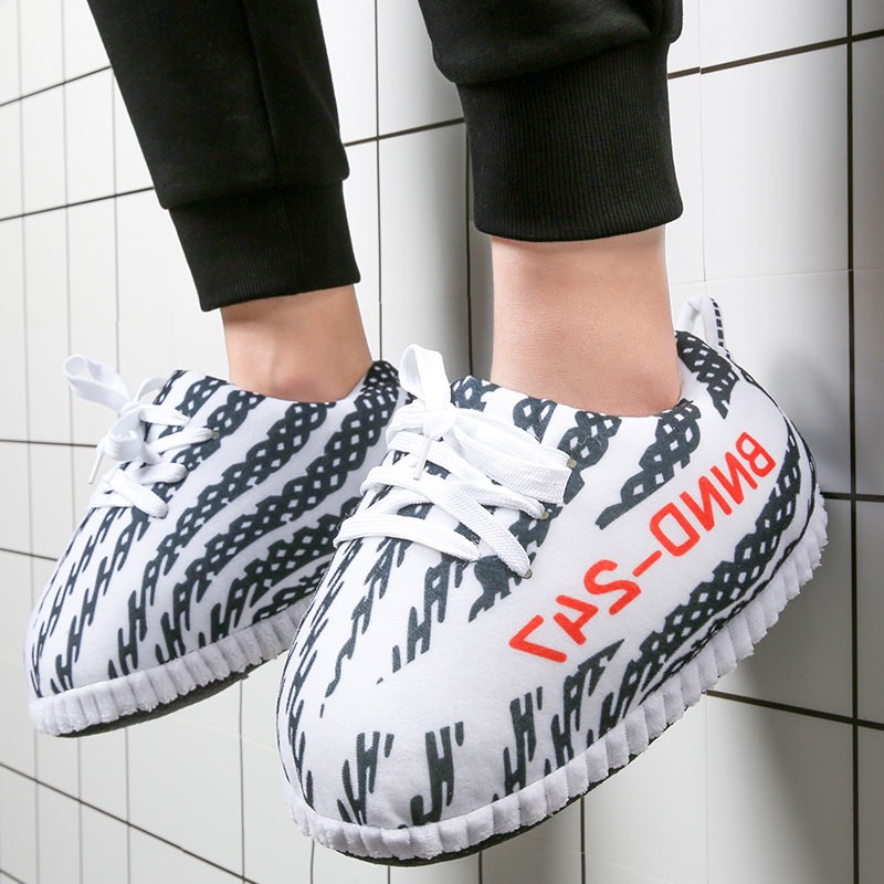 Новинка 2020, модная обувь yeezy, плюшевые унисекс кроссовки, теплые домашние Тапочки