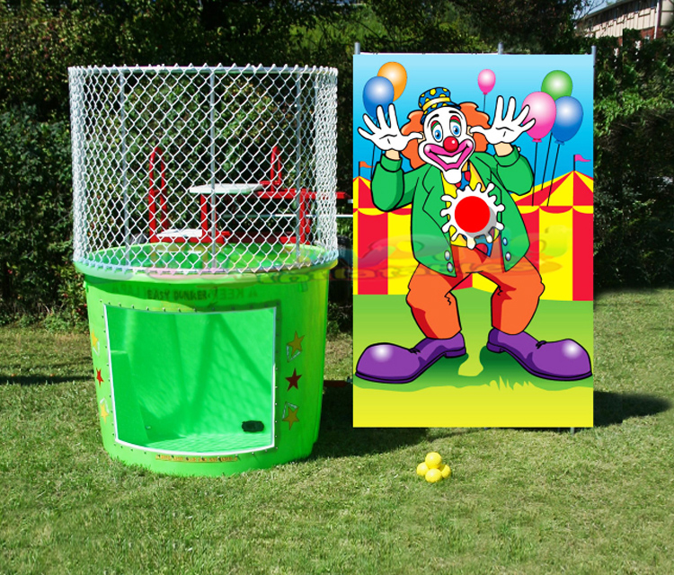 Дешевые dunking стенде легко dunker Горки Водные Игры аттракционы надувные водные замочить на бретелях для детей