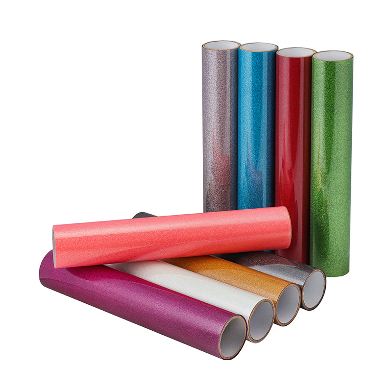 Heat Transfer Vinyl Custom Glitter Flash Rainbow Design Htv For Textile Printing Htv