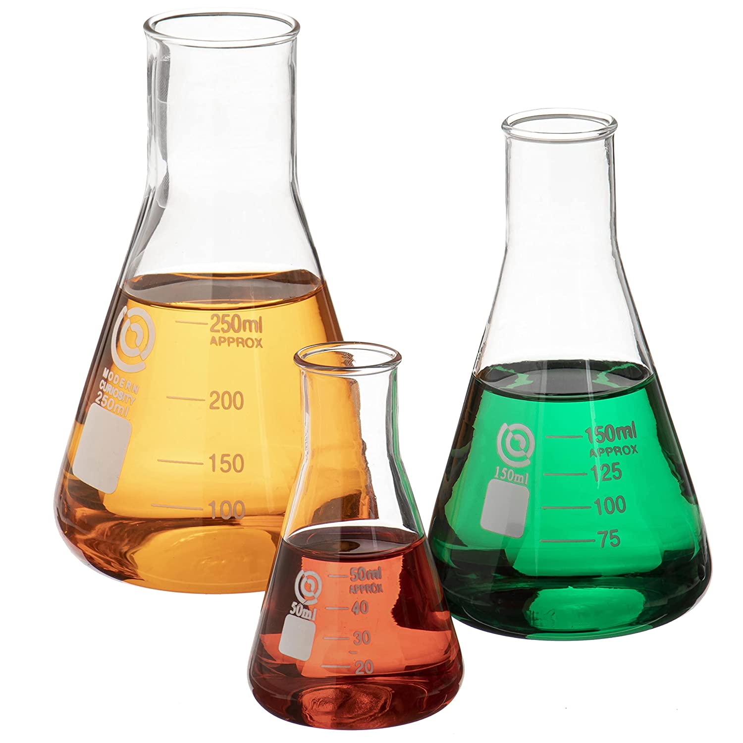 Прочная стеклянная колба Erlenmeyer с узким горлом, 3,3 боросиликат с печатной границей