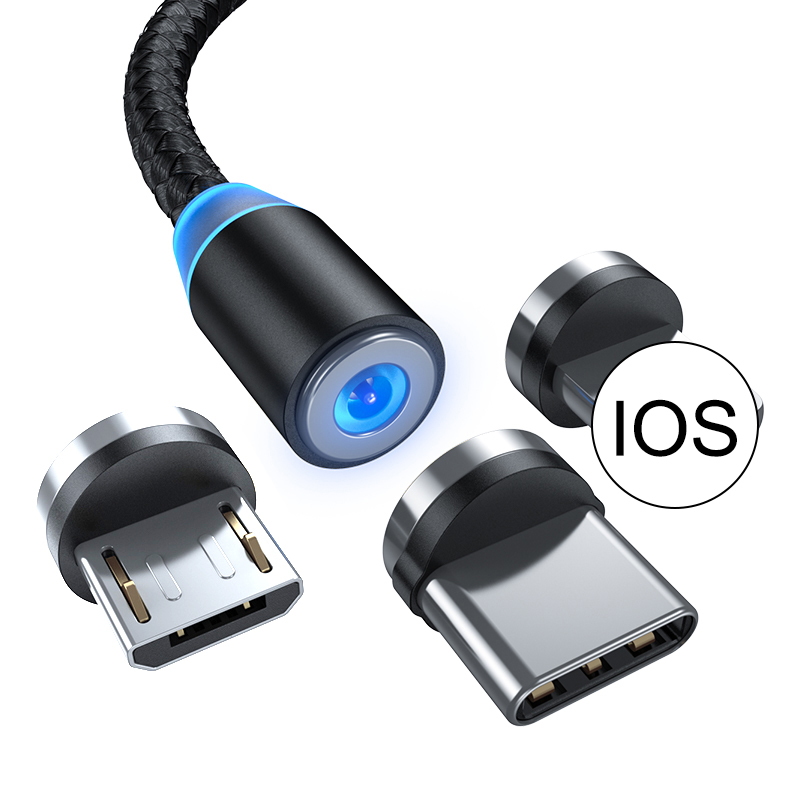 Круглая Форма Магнитный usb-кабель 3 в 1 зарядный кабель зарядного устройства USB-C Кабель с разъемом Type-C Micro USBA lOS для телефона и умный Wtach