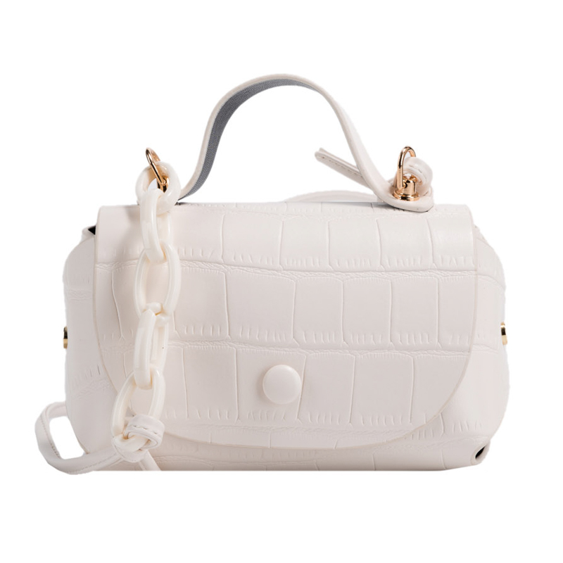 2021 New designers high quality women white solid color pu leather hand bags ladies crossbody shoulder handbags