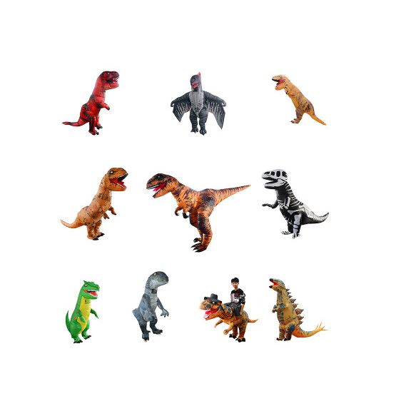 Dress Up Brown Bear Mascot Waist Fancy Dress Halloween Costumes Inflatable Rib T-Rex Dinosaur Costume For children
