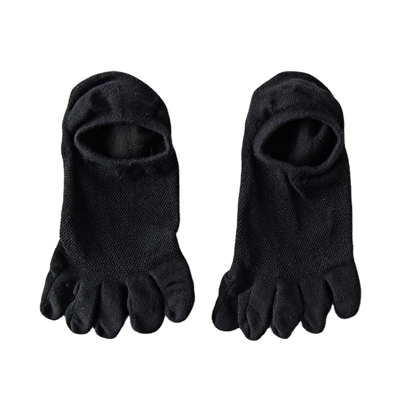Wholesale custom logo men's personality simple pure color breathable casual five finger socks