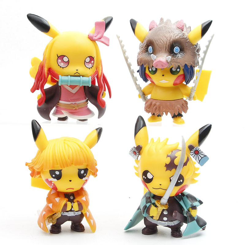 Экшн-фигурки для косплея, ПВХ Фигурки киметасу, о Yaiba Kamado Tanjirou Nezuko Agatsuma Zenitsu Pikachu, 10 см