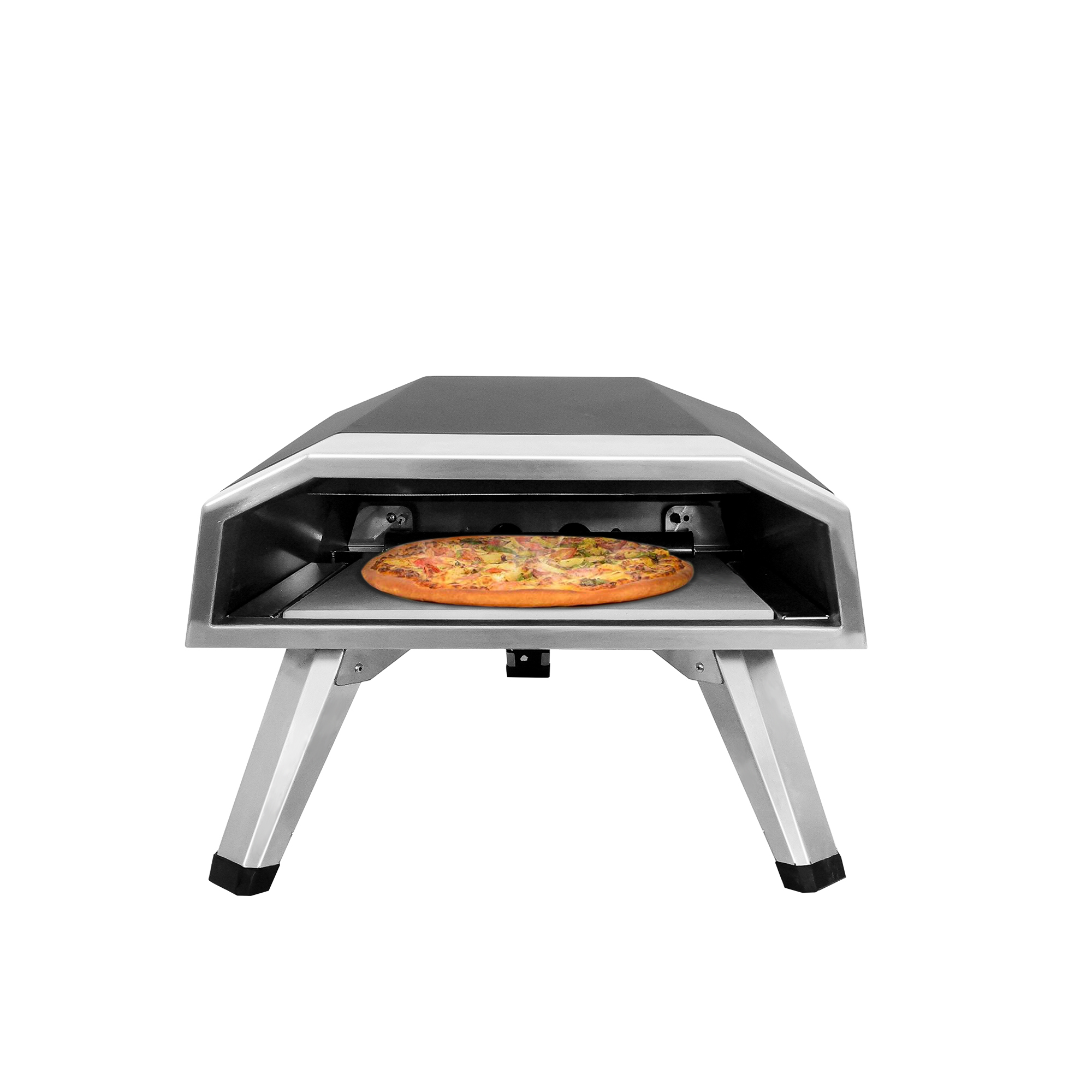 Amazon Hot Sales big discount price 12 Inch Stainless steel One deck one tray home outdoor gas pizza oven for BBQ picnic camping