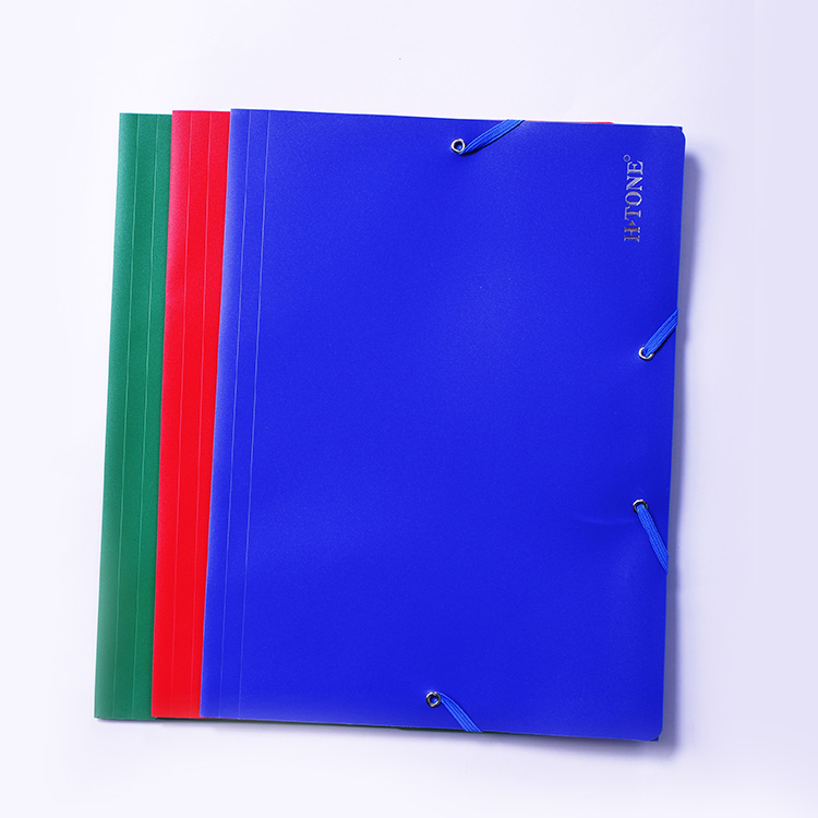 Hot selling office and school stationery custom multicolor elastic closure folder