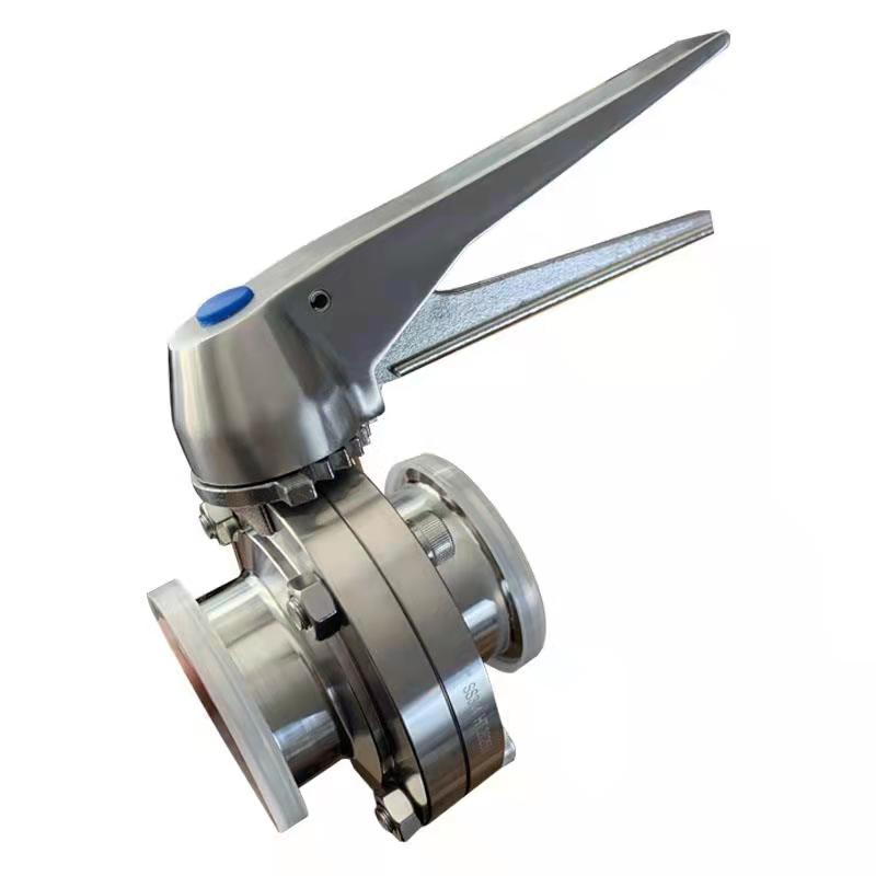 Sanitary Manual Butterfly Valve TC End With Stainless Steel Multi-Position Lever Handle SIG19 Series