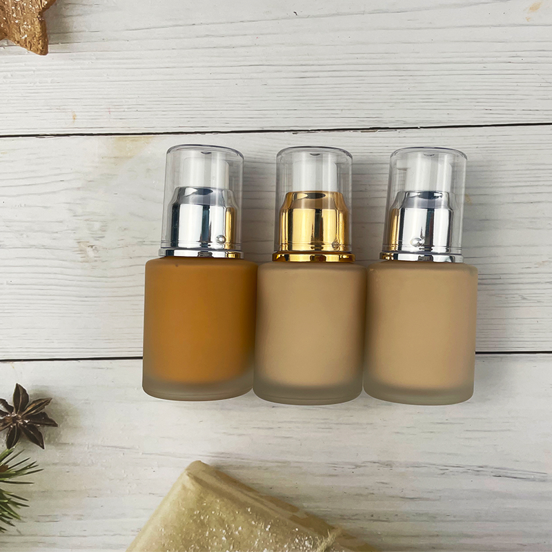 Gold Sliver Foundation Bottle Full Coverage Custom Vegan Foundation Liquid