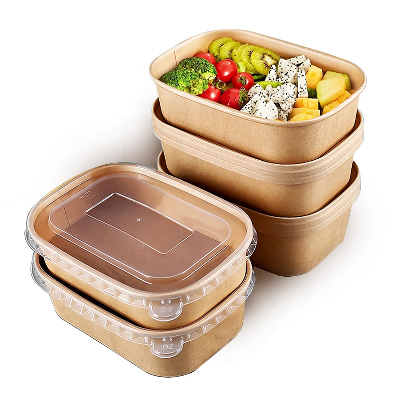Экологически чистый биоразлагаемый одноразовый Бумажный Ланч-бокс bento, пищевой контейнер