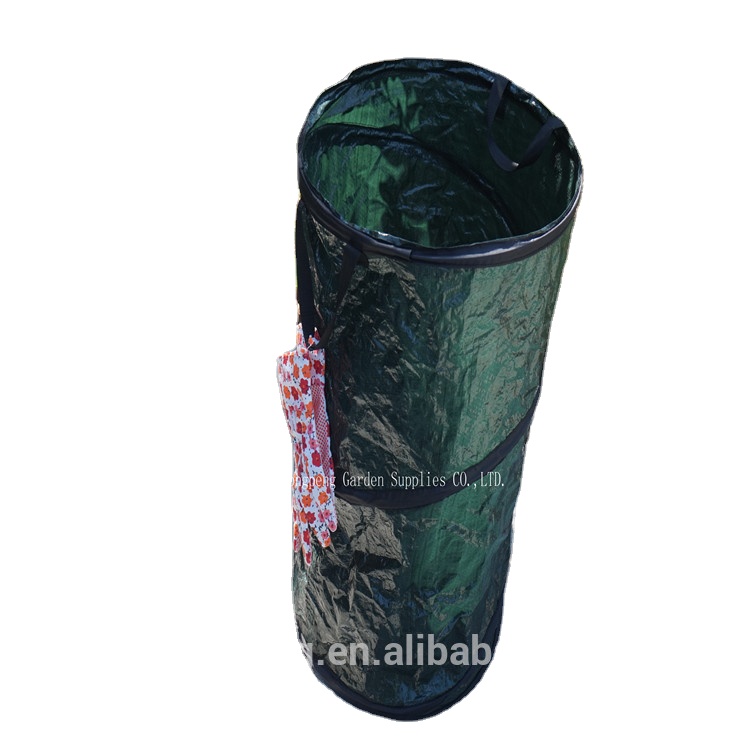 120L pe pop up сад листьев сумка и складной ведро