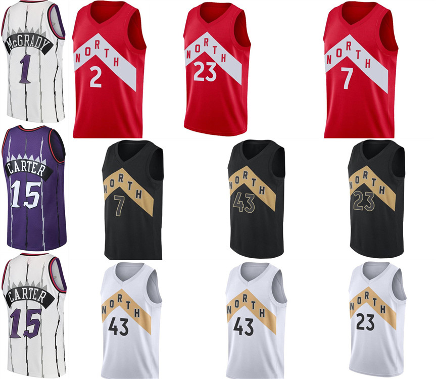 Men для Toronto Raptors 15 Vince Carter Jersey 1Tracy McGrady Jersey 43 Siakam 2 Leonard Jersey