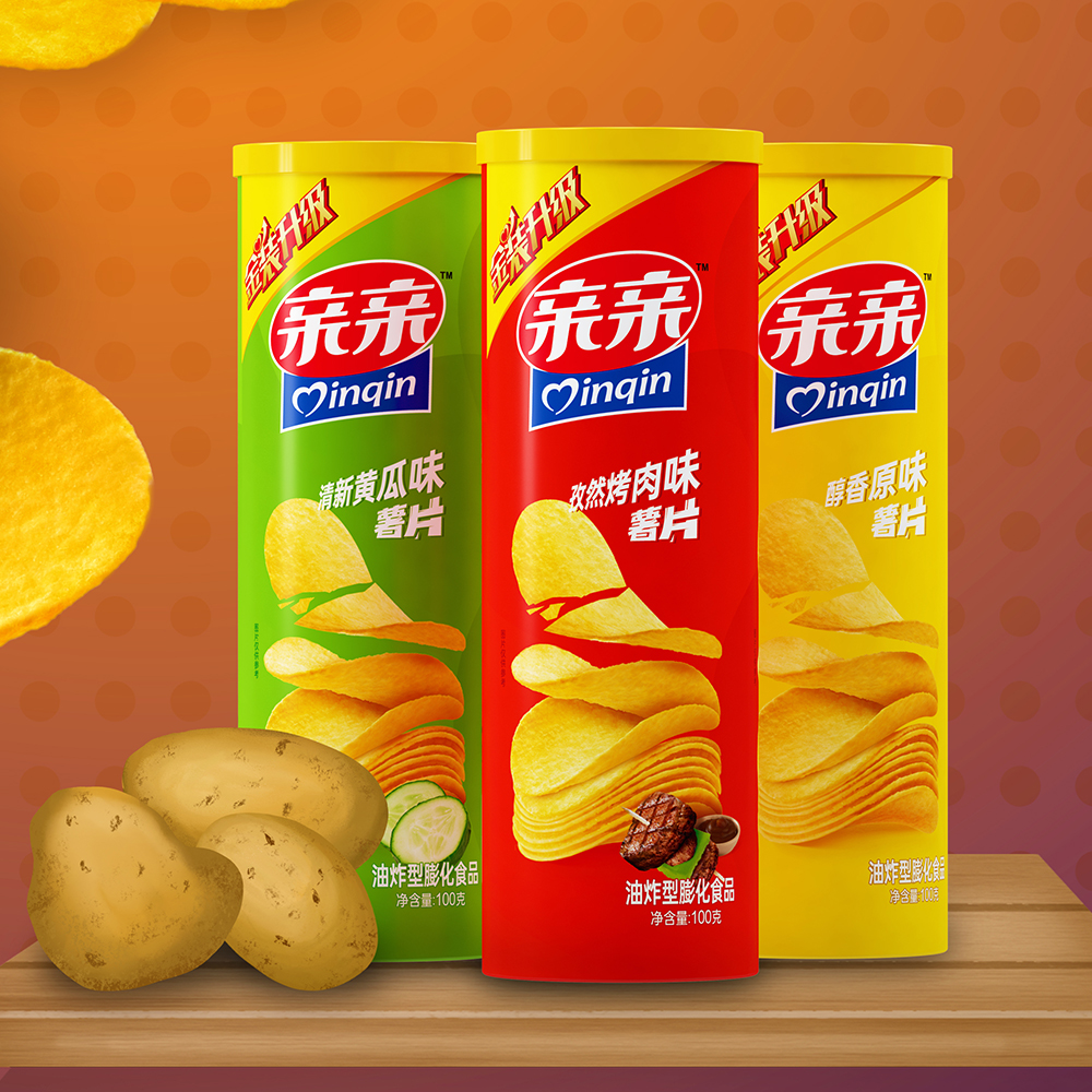 Поставка пищевых продуктов Qinqin, закуски, консервированная упаковка, поо, картофельные чипсы